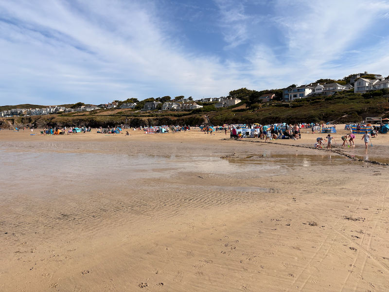 Another view of how busy the beach at Polzeath was, it was still early on a Sunday morning.