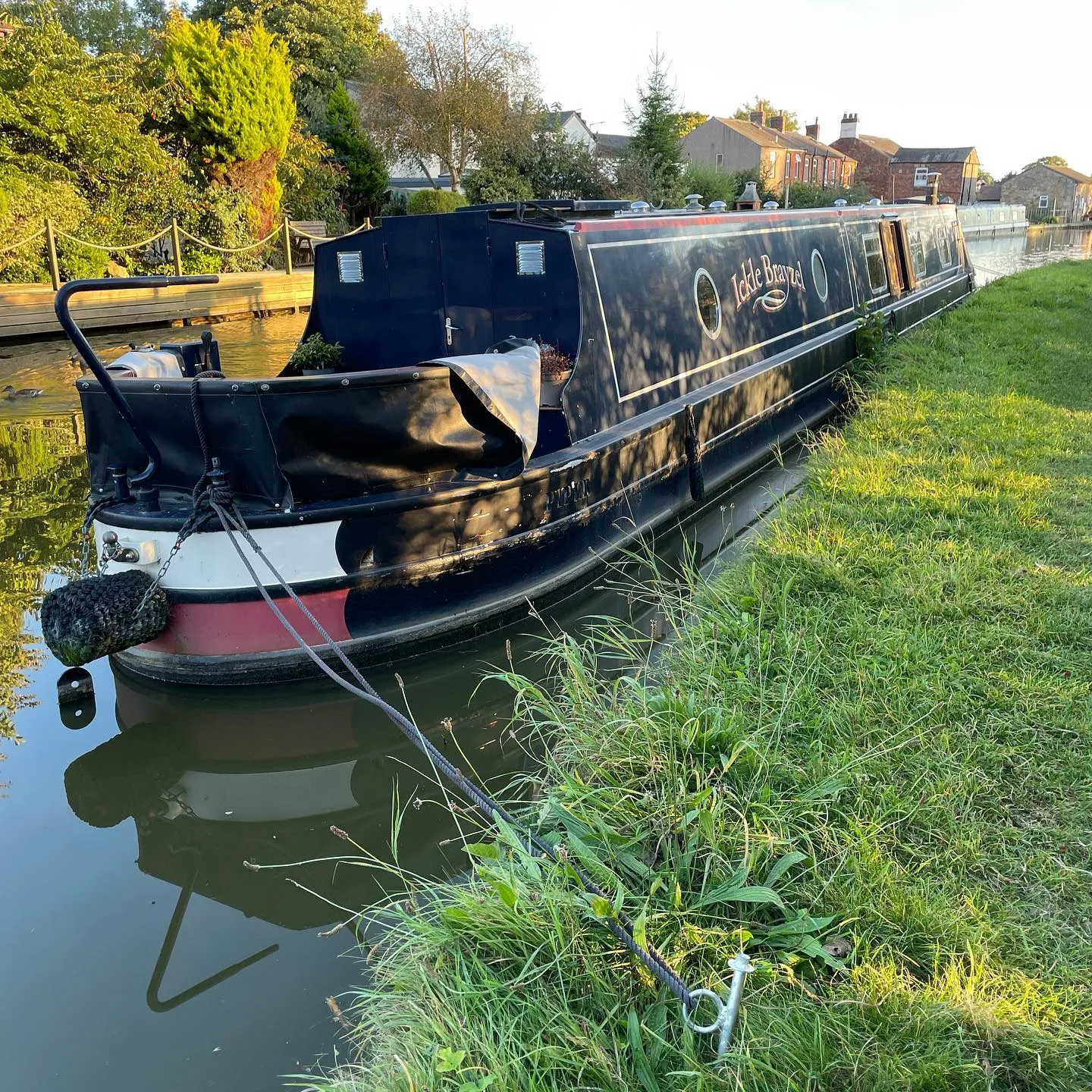 Boat moored on the canal