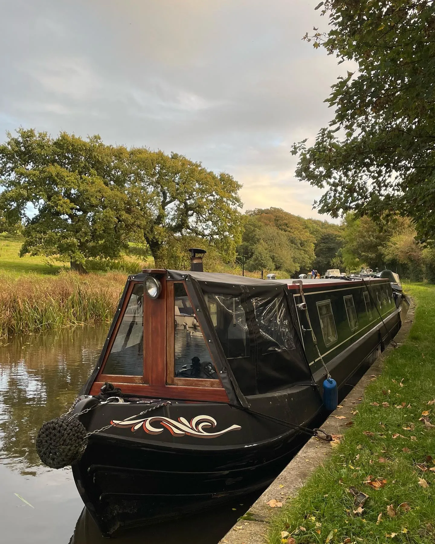 Boat moored on the canal