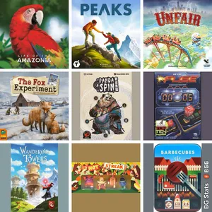 BG Stats 3 x 3.        Life of the Amazonia; Peaks; Unfair; The Fox Experiment; Panda Spin; FUSE; Wandering Towers; Hot Streak;Barbecubes.