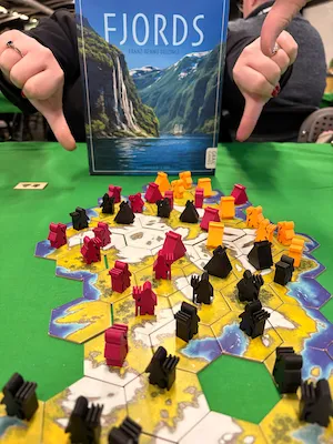 Thumbs down over a copy of Fjords