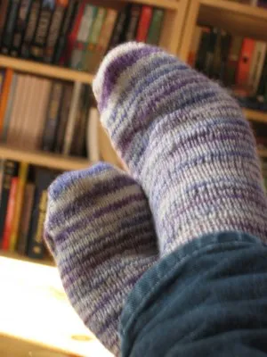 pretty purple socks - on my feet